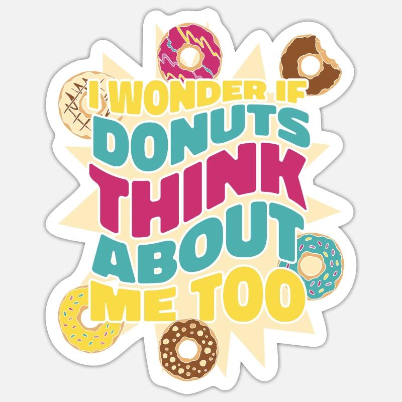 Donut Donuts Candy Bagel - Sticker taille S (10 x 10 cm) - blanc mat