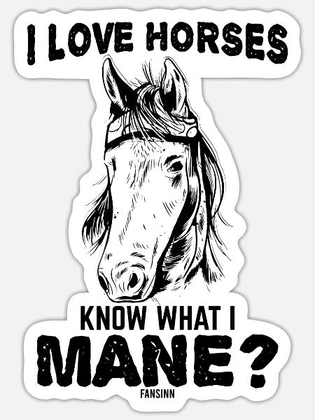 Ich liebe reiten und Pferde - Sticker Größe S (10 x 10 cm) - Mattweiß