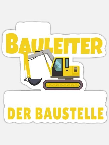 Kinder Bauleiter Bauarbeiter - Bauherr - Sticker Größe S (10 x 10 cm) - Mattweiß