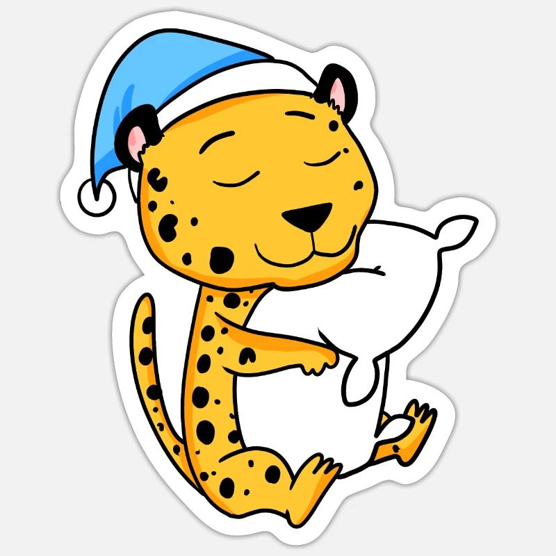 Guépard - Sticker taille S (10 x 10 cm) - blanc mat