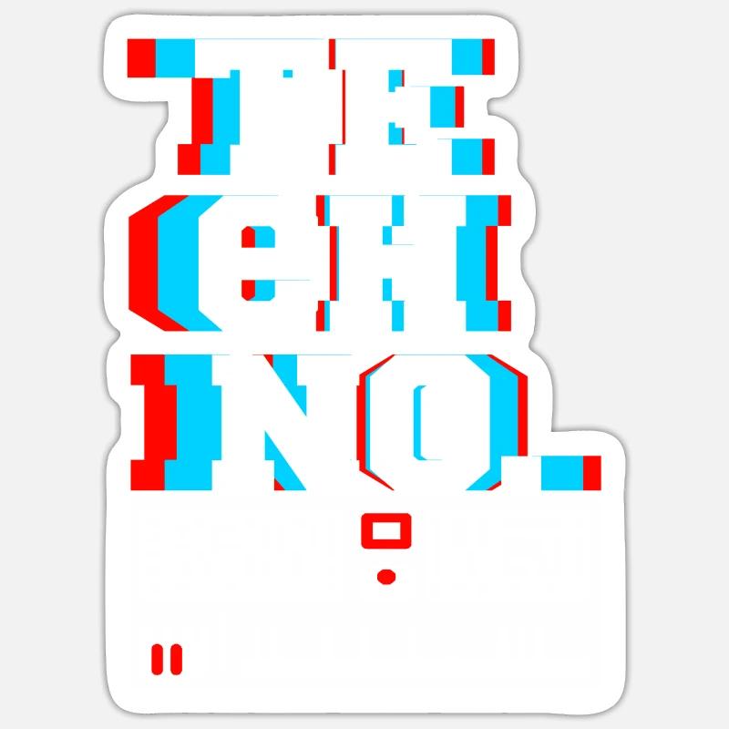 TECHNO. Awesome Retro DJ Techno Lover Designs Sticker size S (10 x 10 cm)