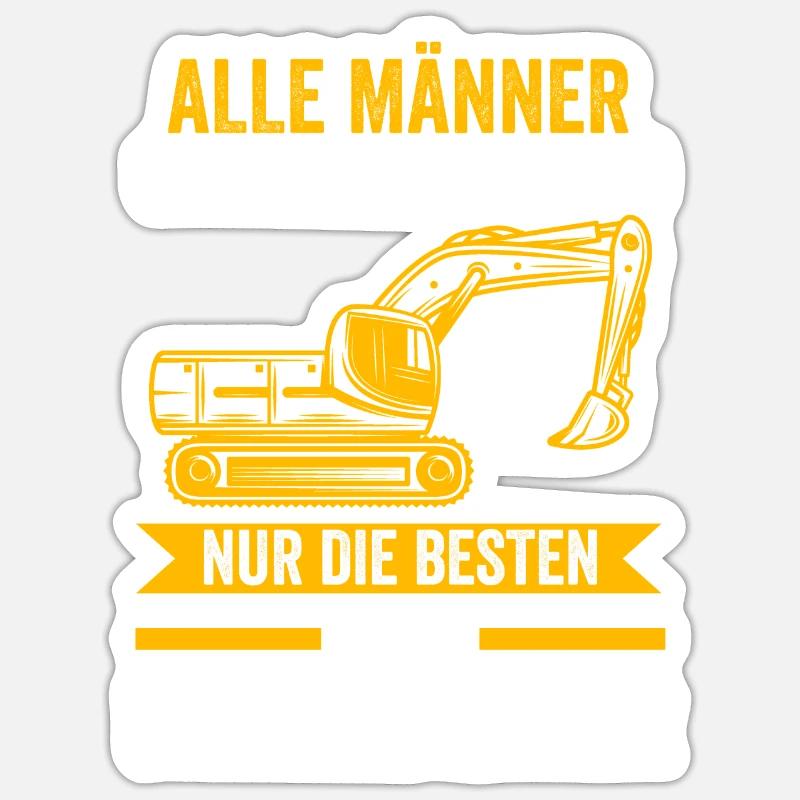 Baggerfahrer Job Baggerführer Geschenk - Sticker Größe S (10 x 10 cm) - Mattweiß