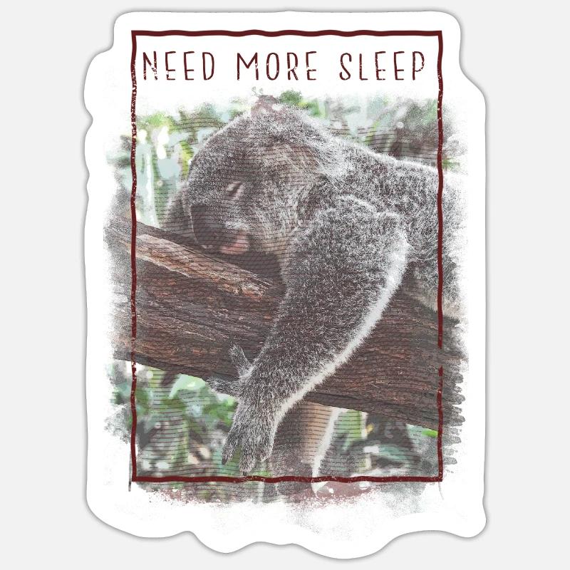 Besoin de plus de pyjama koala Sticker taille S (10 x 10 cm)