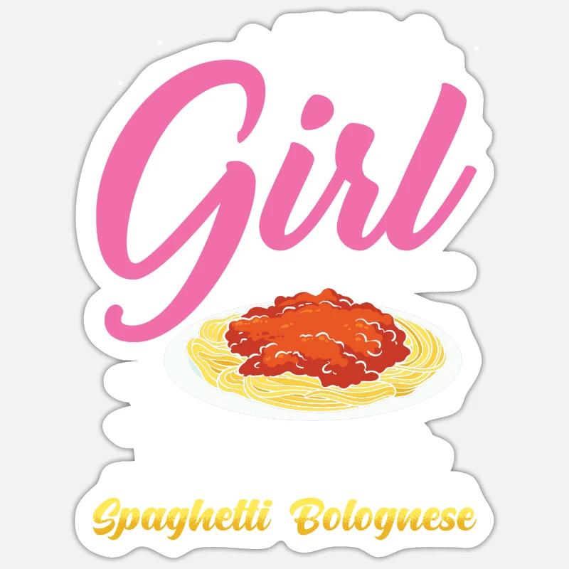 Spaghetti Bolognese - Sticker Größe S (10 x 10 cm) - Mattweiß