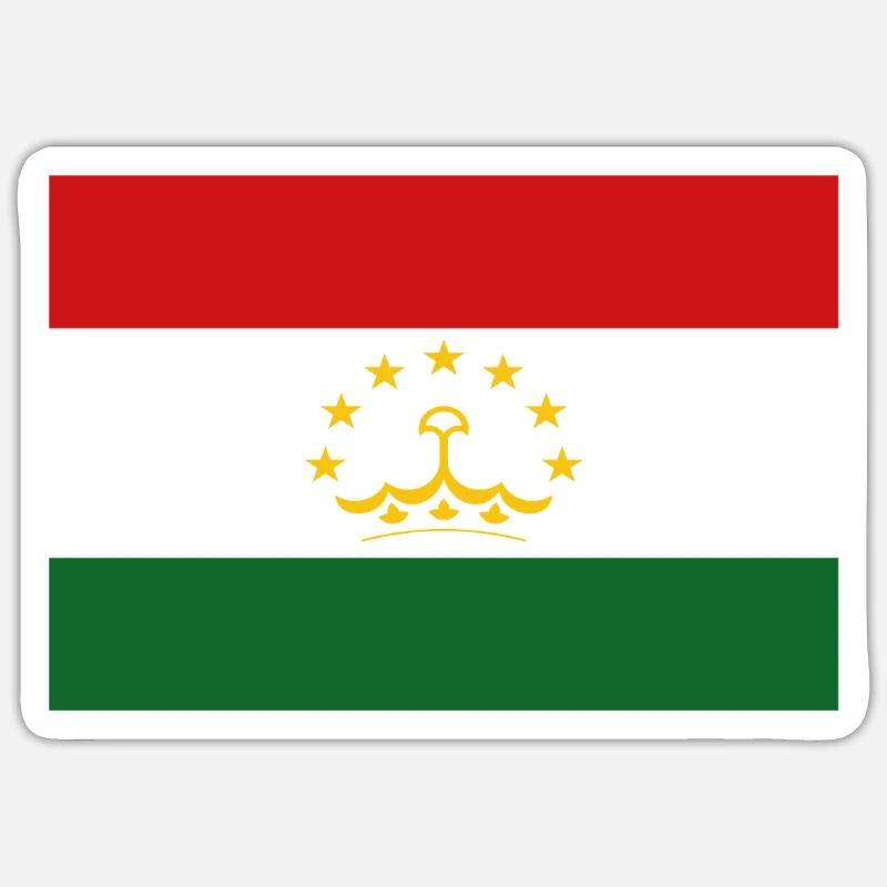 Offizielle tadschikische Flagge Tadschikisch oder Tadschikisches Land Sticker Größe S (10 x 10 cm)