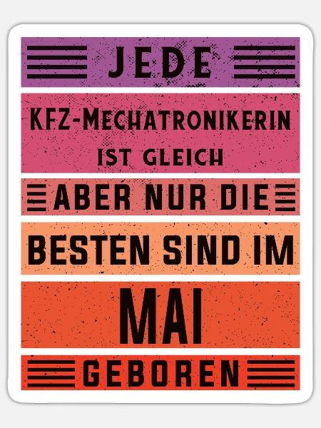 Mechaniker Geburtstag Mai geboren - Sticker Größe S (10 x 10 cm) - Mattweiß