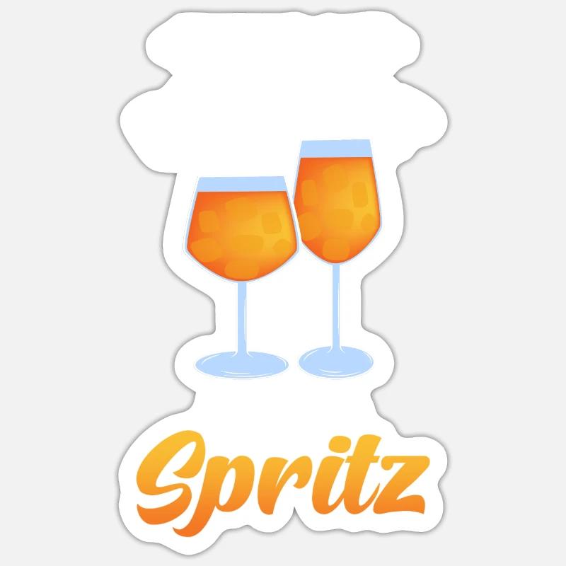 Spritz Cocktail - Sticker taille S (10 x 10 cm) - blanc mat