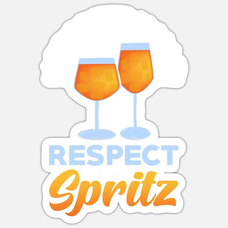 Spritz Cocktail - Sticker Größe S (10 x 10 cm) - Mattweiß