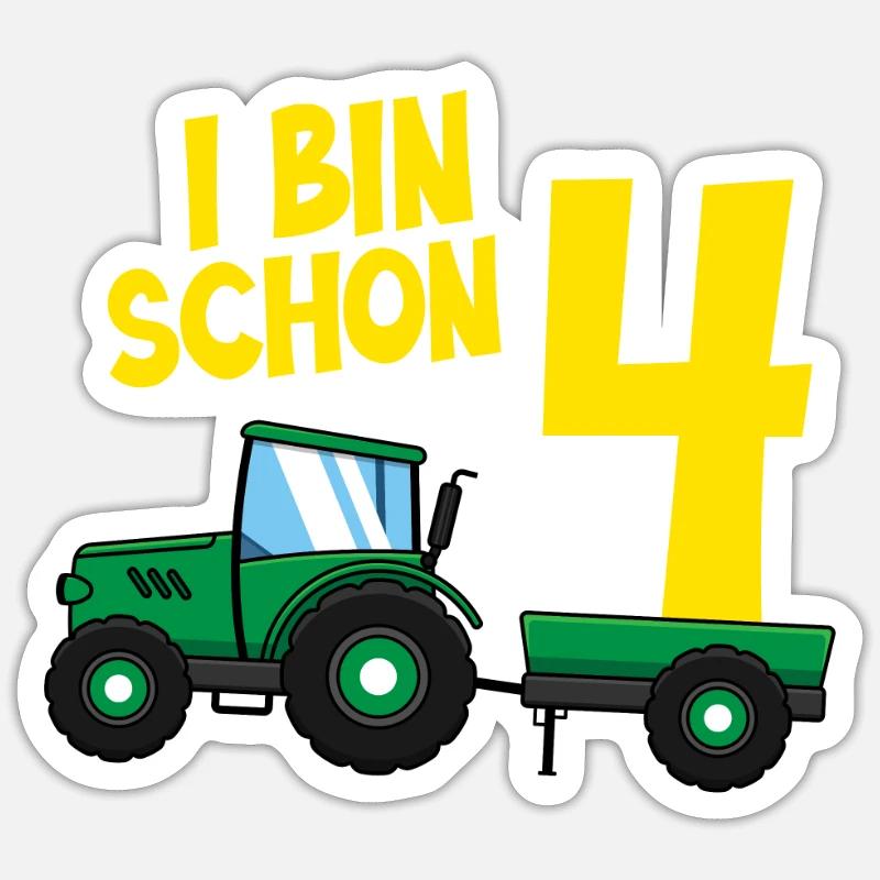 Ich bin schon 4 - Sticker Größe S (10 x 10 cm) - Mattweiß