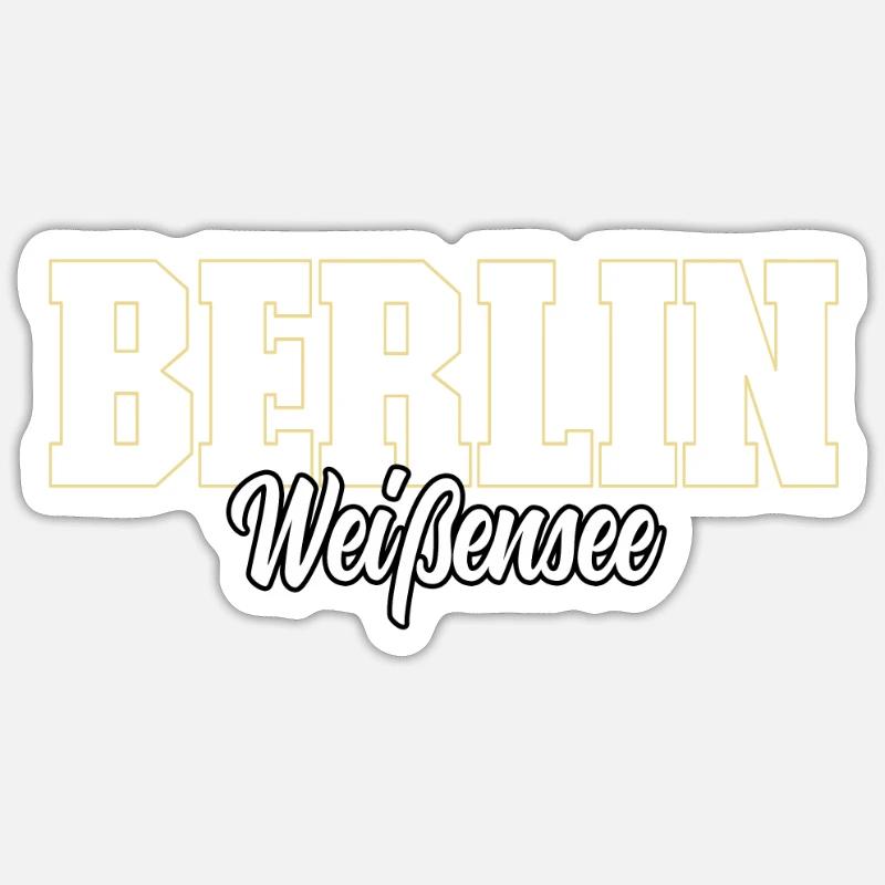 Berlin Weissensee - Sticker taille S (10 x 10 cm) - blanc mat