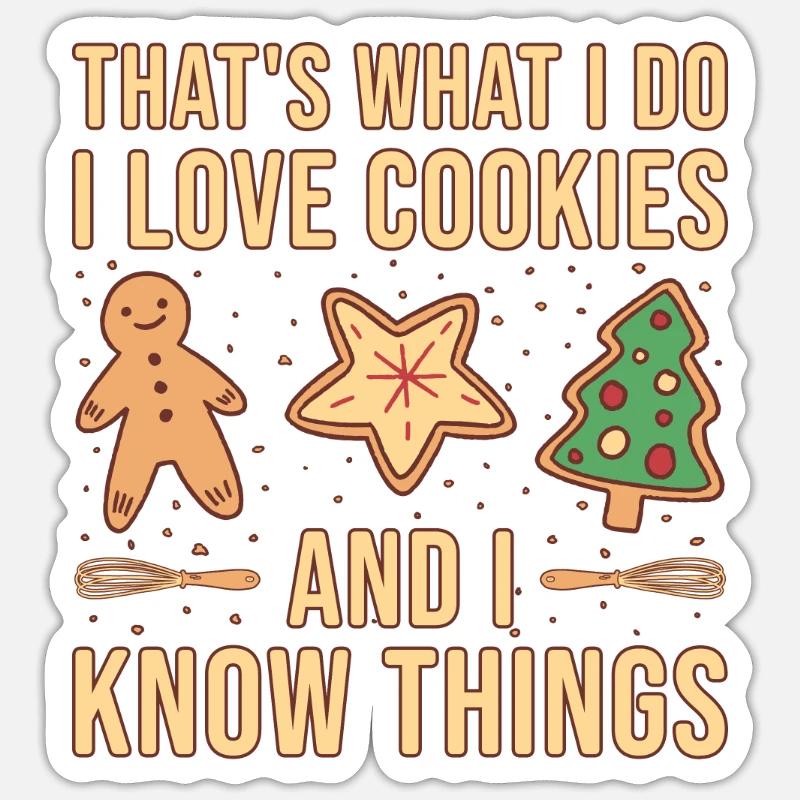 Cuisson I Love Cookies Cookie - Sticker taille S (10 x 10 cm) - blanc mat