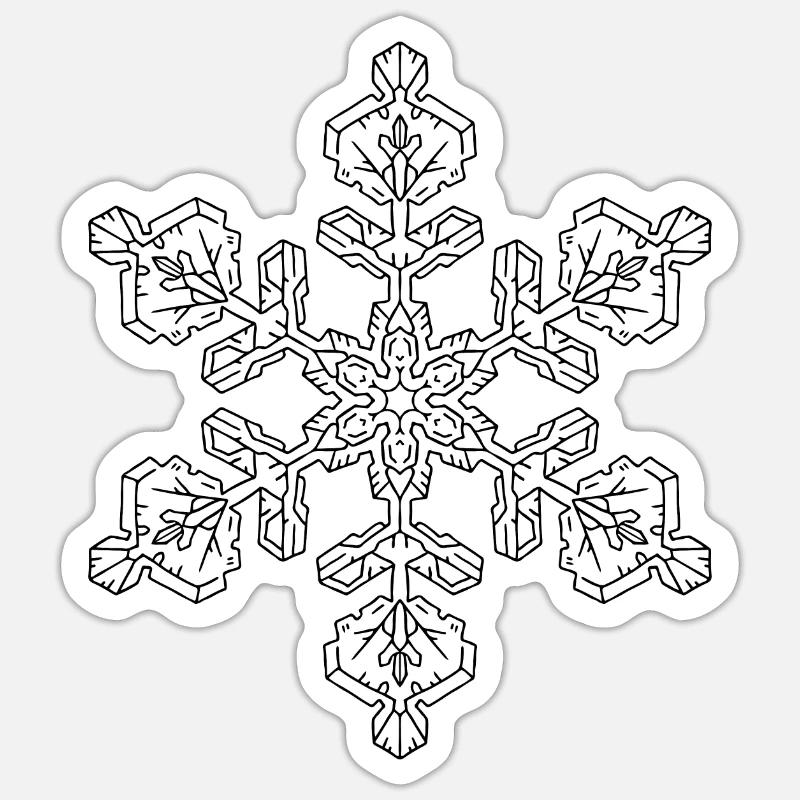 Snowflake Mandala - Sticker size S (10 x 10 cm) - white matte