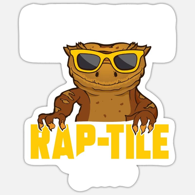 Kronengecko Eidechse Reptil Herpetologe - Sticker Größe S (10 x 10 cm) - Mattweiß