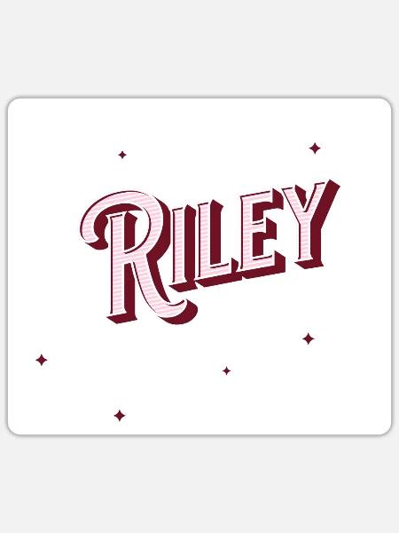 Riley Namen personalisiert - Sticker Größe S (10 x 10 cm) - Mattweiß