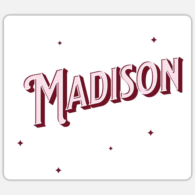 Madison names personalized - Sticker size S (10 x 10 cm) - white matte