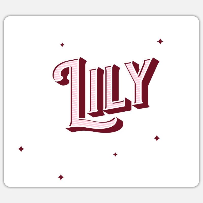 Lily name personalized - Sticker size S (10 x 10 cm) - white matte