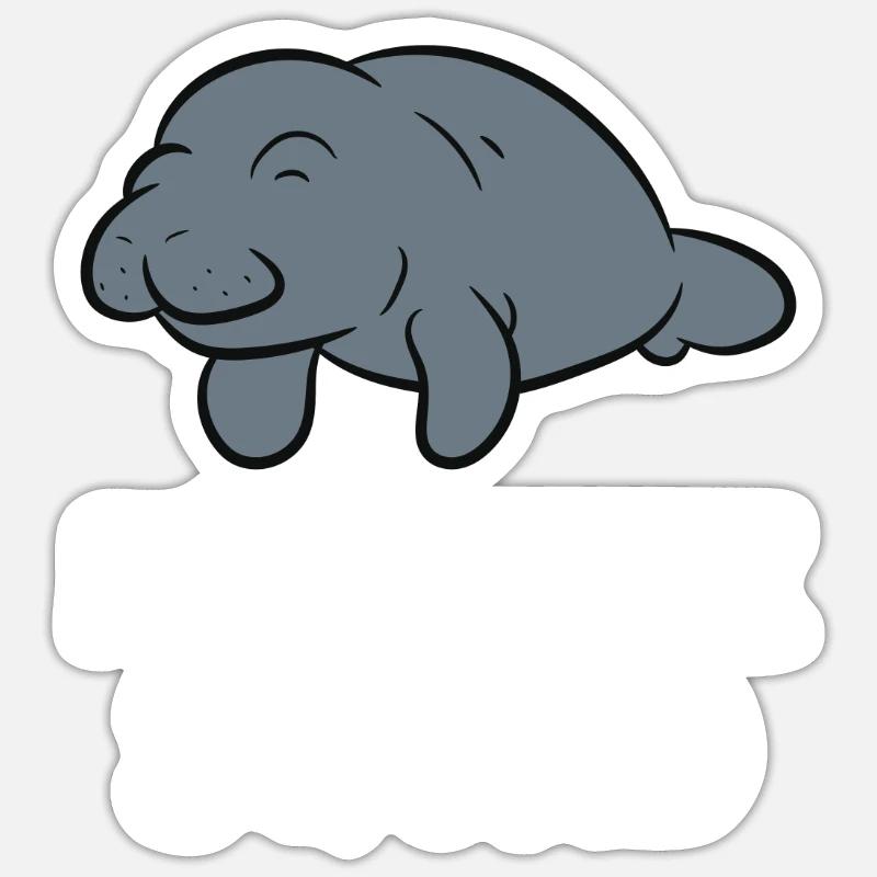 Manatee Squad Team Manatee - Sticker size S (10 x 10 cm) - white matte