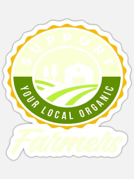 Bauer Lokaler Bio Bauer - Sticker Größe S (10 x 10 cm) - Mattweiß