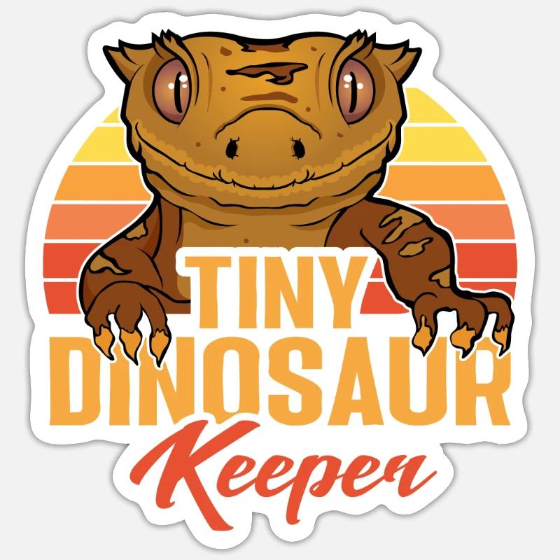 Kronengecko Eidechse Reptil Herpetologe - Sticker Größe S (10 x 10 cm) - Mattweiß