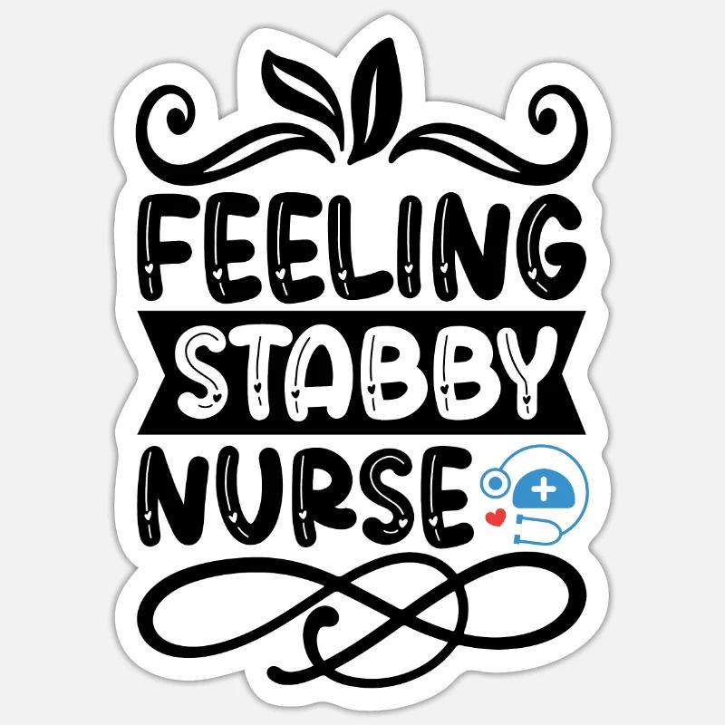 Infirmière épineuse - Sticker taille S (10 x 10 cm) - blanc mat