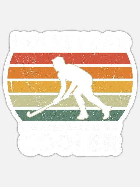 Hockey Dad Normaler Vater Nur Cooler Papa - Sticker Größe S (10 x 10 cm) - Mattweiß