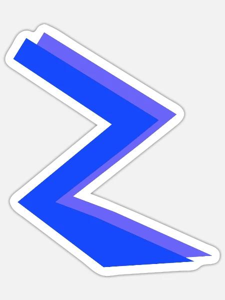 ZickZack6 - Sticker Größe S (10 x 10 cm) - Mattweiß