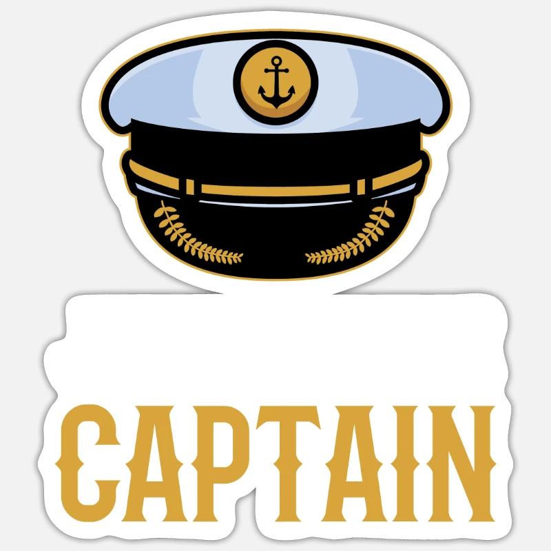 Appelez-moi simplement capitaine bateau bateau bateau - Sticker taille S (10 x 10 cm) - blanc mat