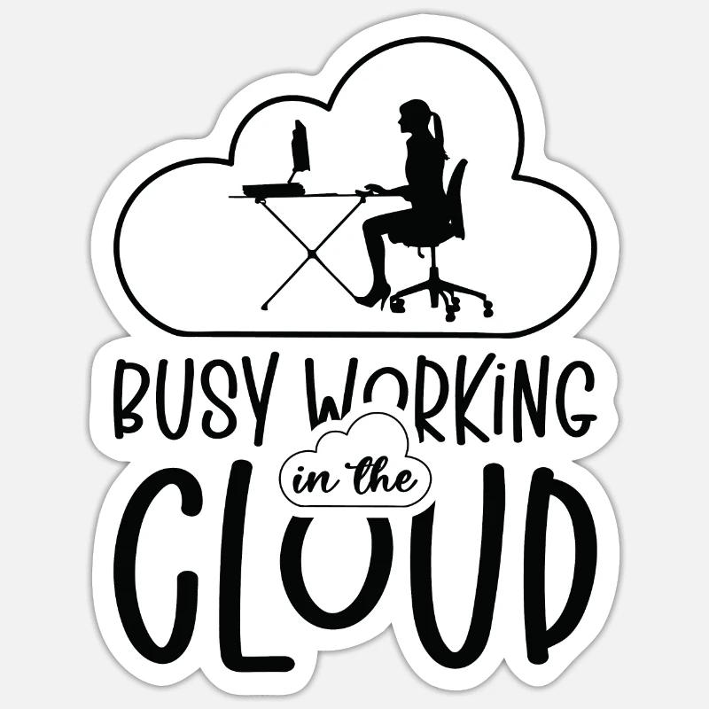 Encodage des programmeurs de cloud computing Sticker taille S (10 x 10 cm)
