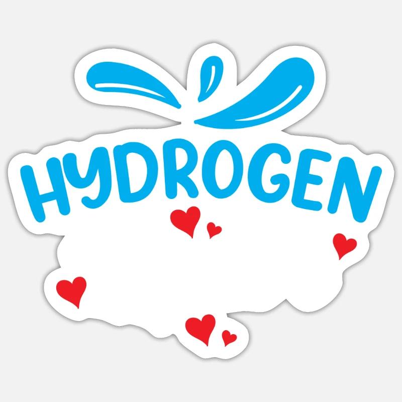 Hydrogen Lover Energy Element Hydrogen - Sticker taille S (10 x 10 cm) - blanc mat