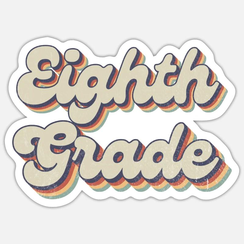 Boho Rainbow - Eighth Grade Teacher - Sticker size S (10 x 10 cm) - white matte