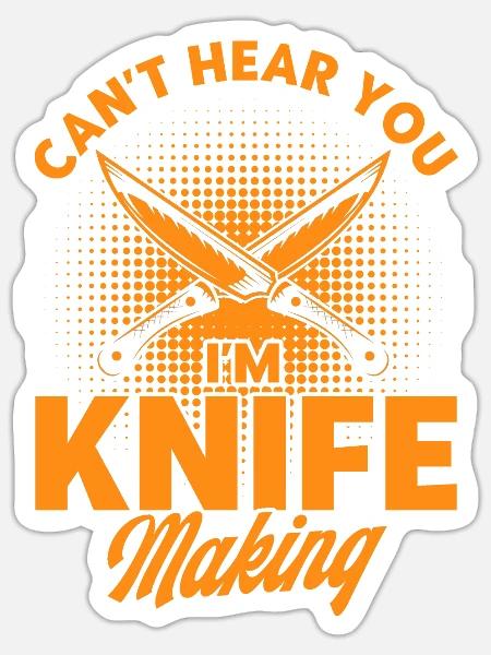 Messersammlung Messer schmieden Messerherstellung - Sticker Größe S (10 x 10 cm) - Mattweiß