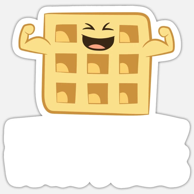 Propulsé par Waffles - Sticker taille S (10 x 10 cm) - blanc mat