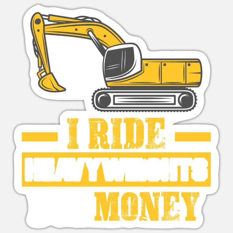Construction Worker Excavator Job Crew Construction Site Sticker size S (10 x 10 cm)