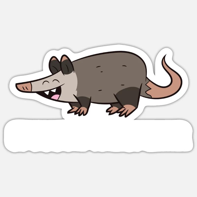 Opossums Tierisch Lustig Opossumflüsterer - Sticker Größe S (10 x 10 cm) - Mattweiß