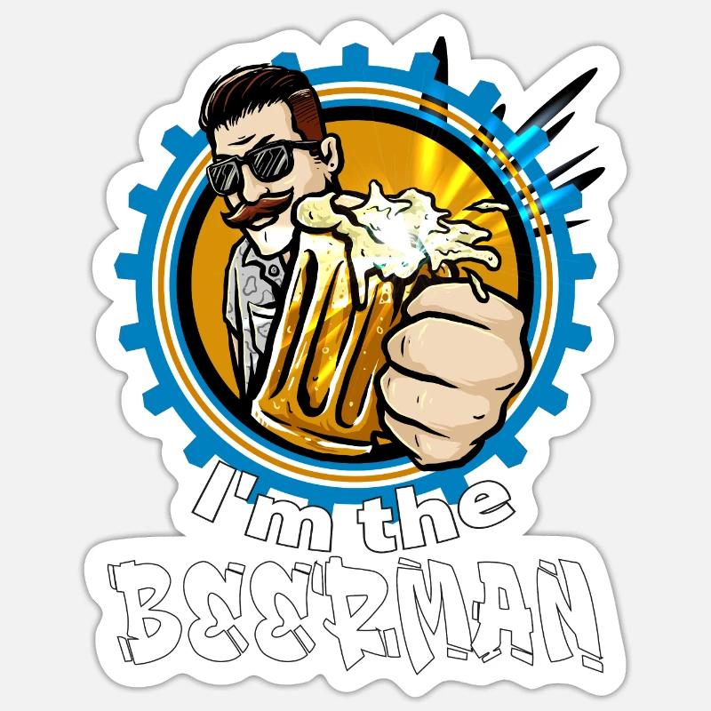 Ich bin der BIER MANN - Sticker Größe S (10 x 10 cm) - Mattweiß