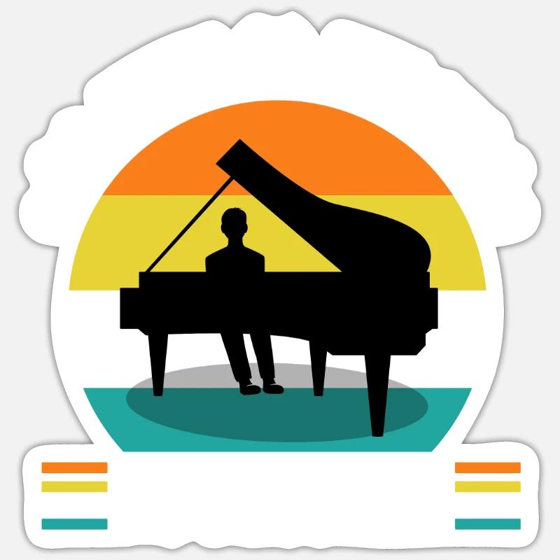 88 keys 10 fingers no problem - Sticker Größe S (10 x 10 cm) - Mattweiß