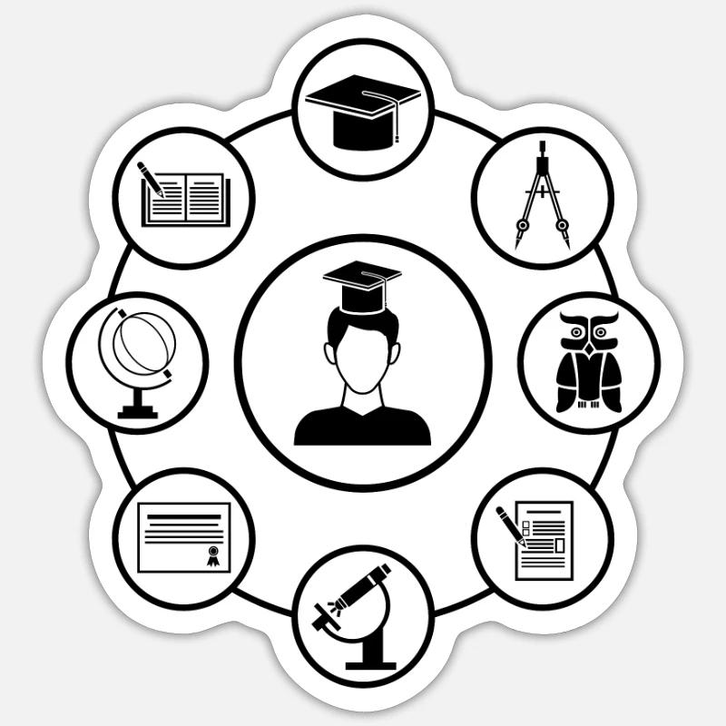 study student degree bachelor university Sticker size S (10 x 10 cm)