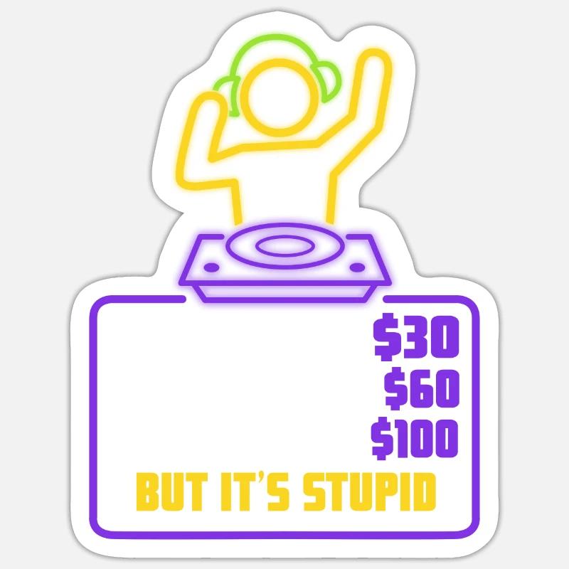 Demande DJ Sticker taille S (10 x 10 cm)