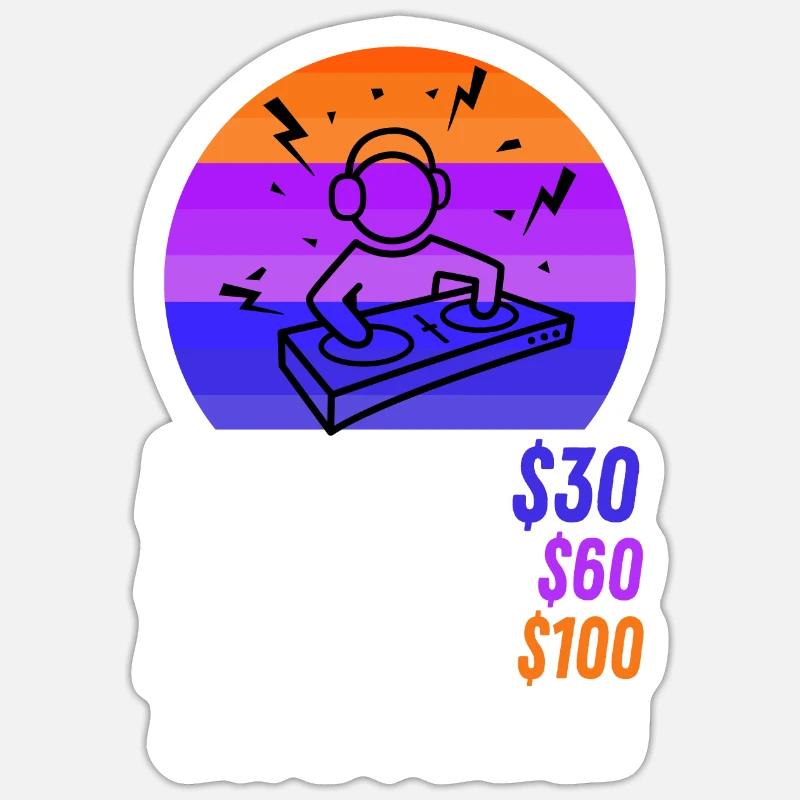 Demande DJ - Sticker taille S (10 x 10 cm) - blanc mat