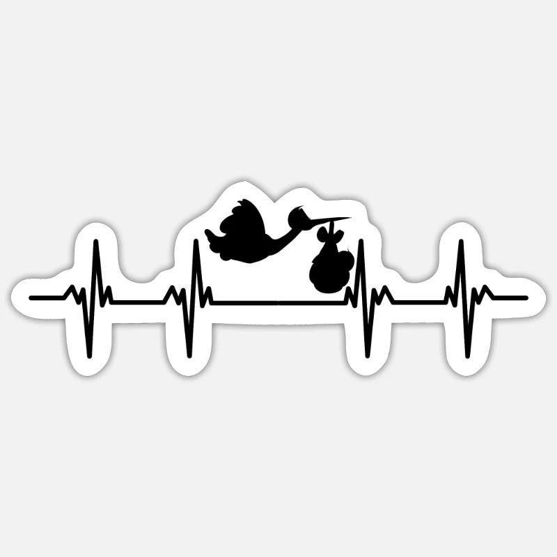 Cicogna Cicogna Bambini Bambino Becco Cicogna - Sticker formato S (10 x 10 cm) - bianco opaco