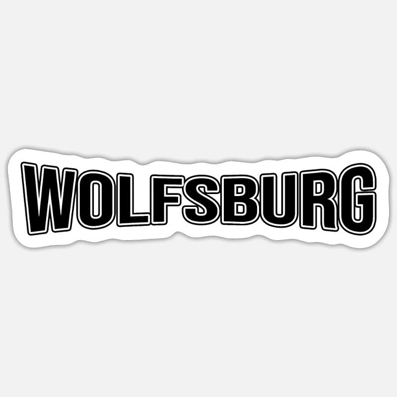 Wolfsburg - Sticker Größe S (10 x 10 cm) - Mattweiß