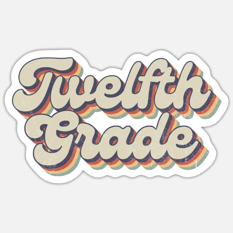 Boho Rainbow - Enseignant de la douzième année Sticker taille S (10 x 10 cm)