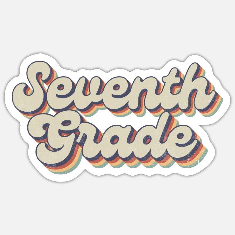 Boho Rainbow - Enseignant de la septième année Sticker taille S (10 x 10 cm)