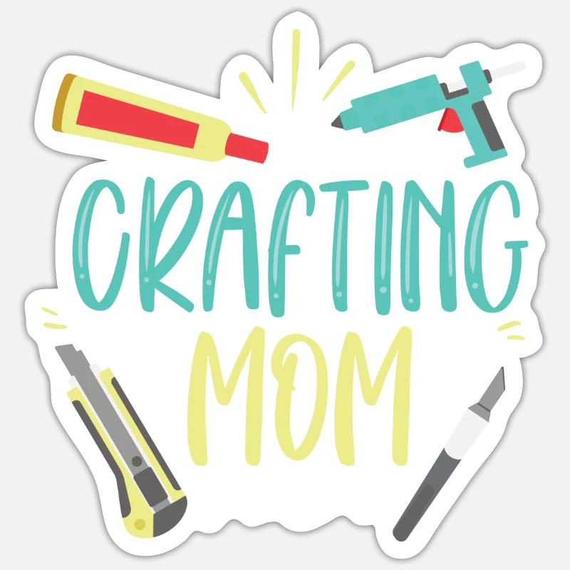 Basteln Mama Bastler Bastel Mutter - Sticker Größe S (10 x 10 cm) - Mattweiß