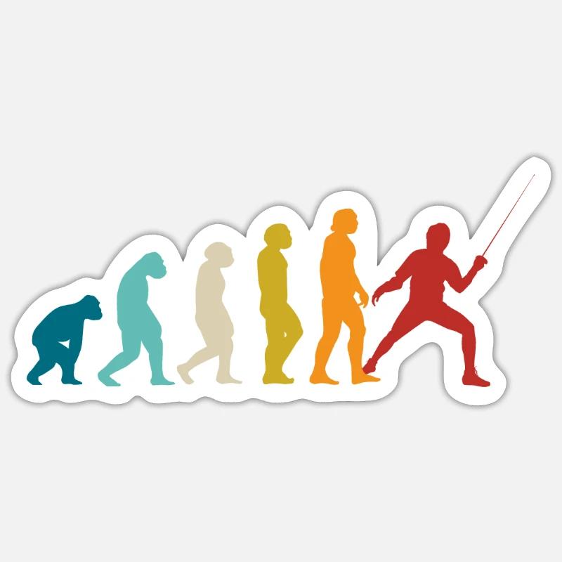 Escrime - Sticker taille S (10 x 10 cm) - blanc mat