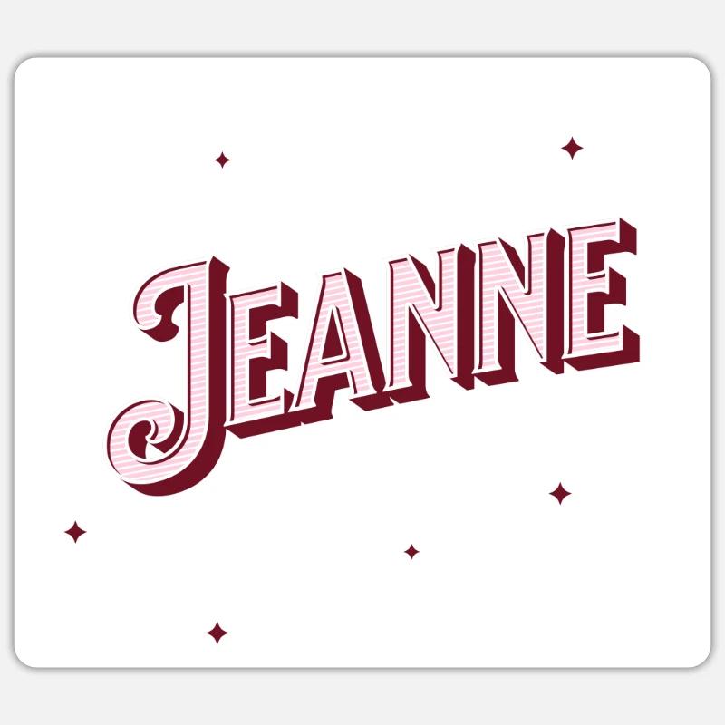 Jeanne name personalized - Sticker size S (10 x 10 cm) - white matte