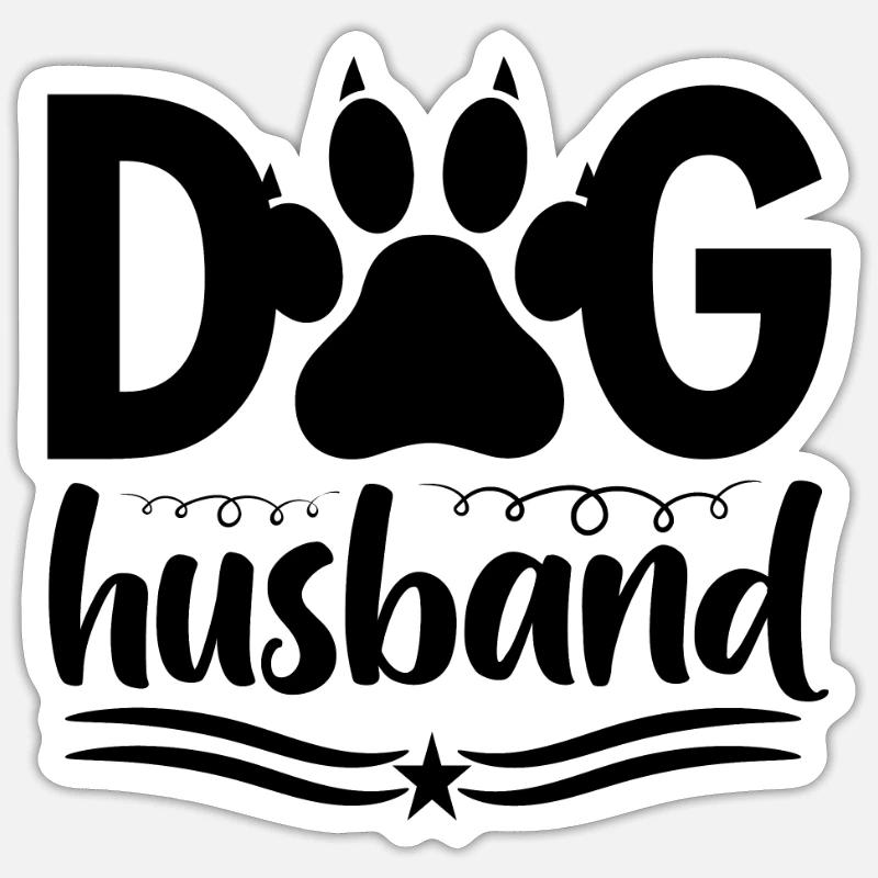 Hund Ehemann Sticker Größe S (10 x 10 cm)