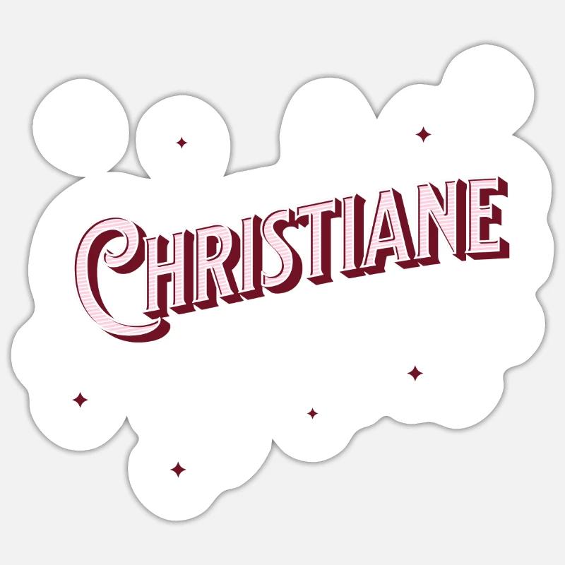 Christiane name personalized - Sticker size S (10 x 10 cm) - white matte