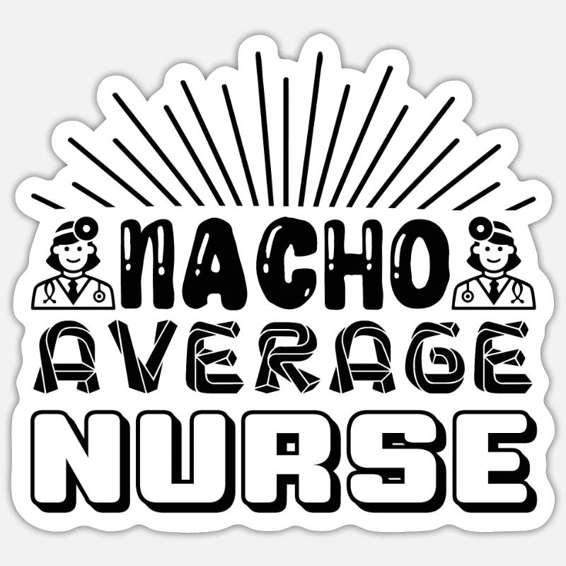 Nacho Infirmière moyenne - Sticker taille S (10 x 10 cm) - blanc mat