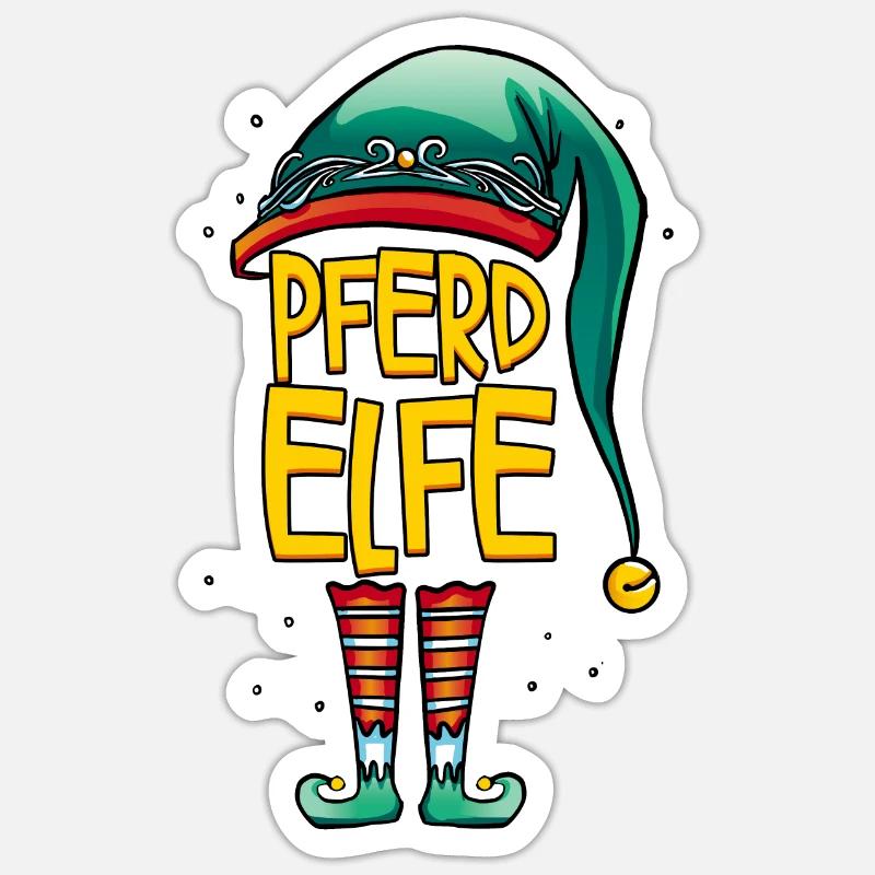 Elfe Pferde - Sticker Größe S (10 x 10 cm) - Mattweiß